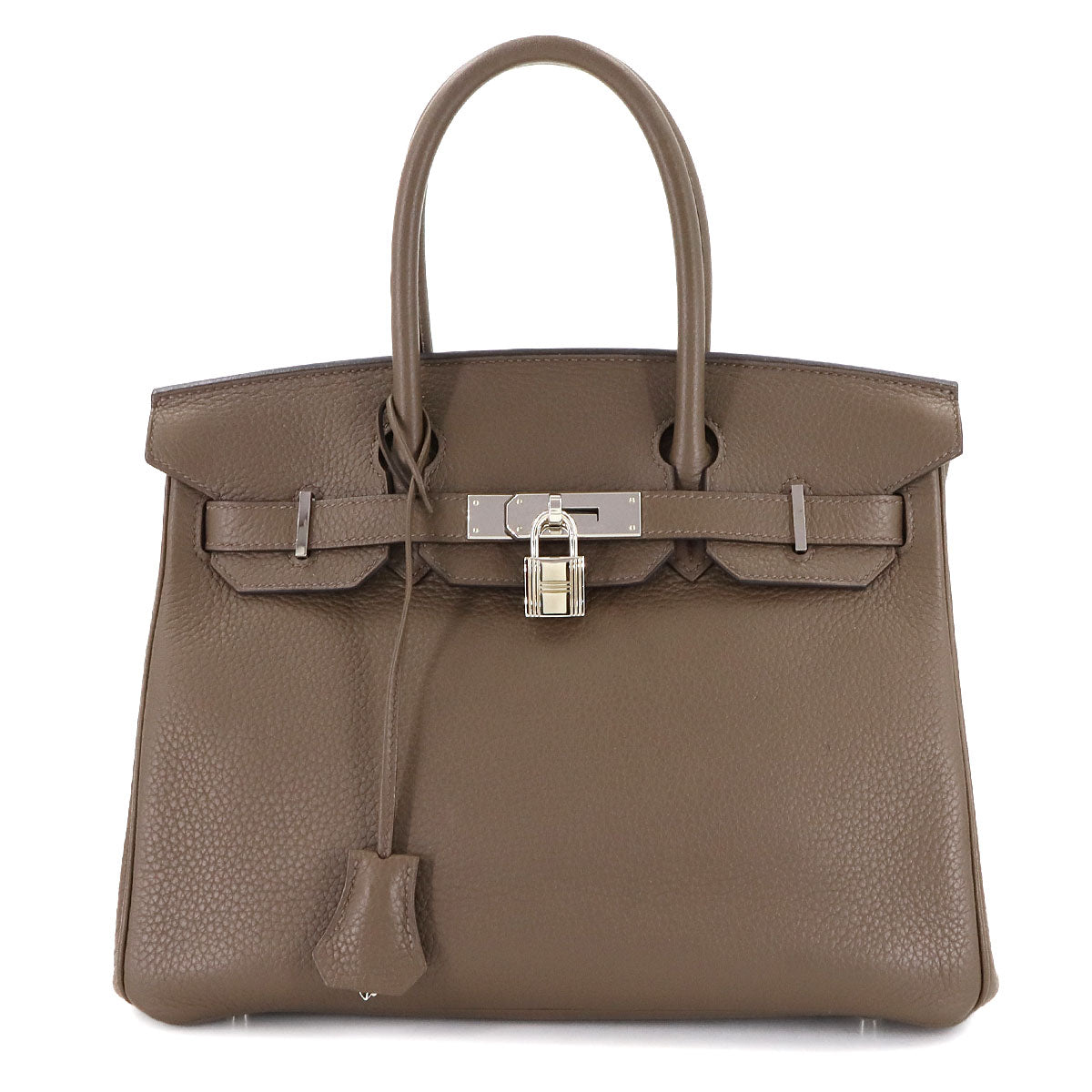 Birkin 30 Hand Bag Veau Togo Toupe Gris Asphalte Brown Purse