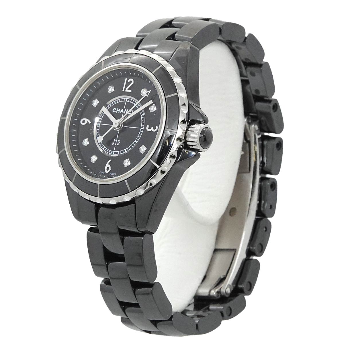 J12 29mm H2685 8P Diamond Quartz Black Dial Ladies Watch
