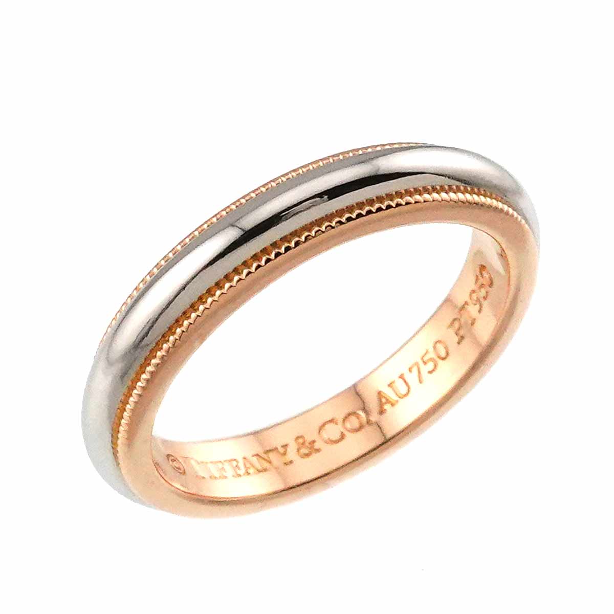 Milgrain Band Ring 18K PG 750 Platinum Size4.75-5(US)