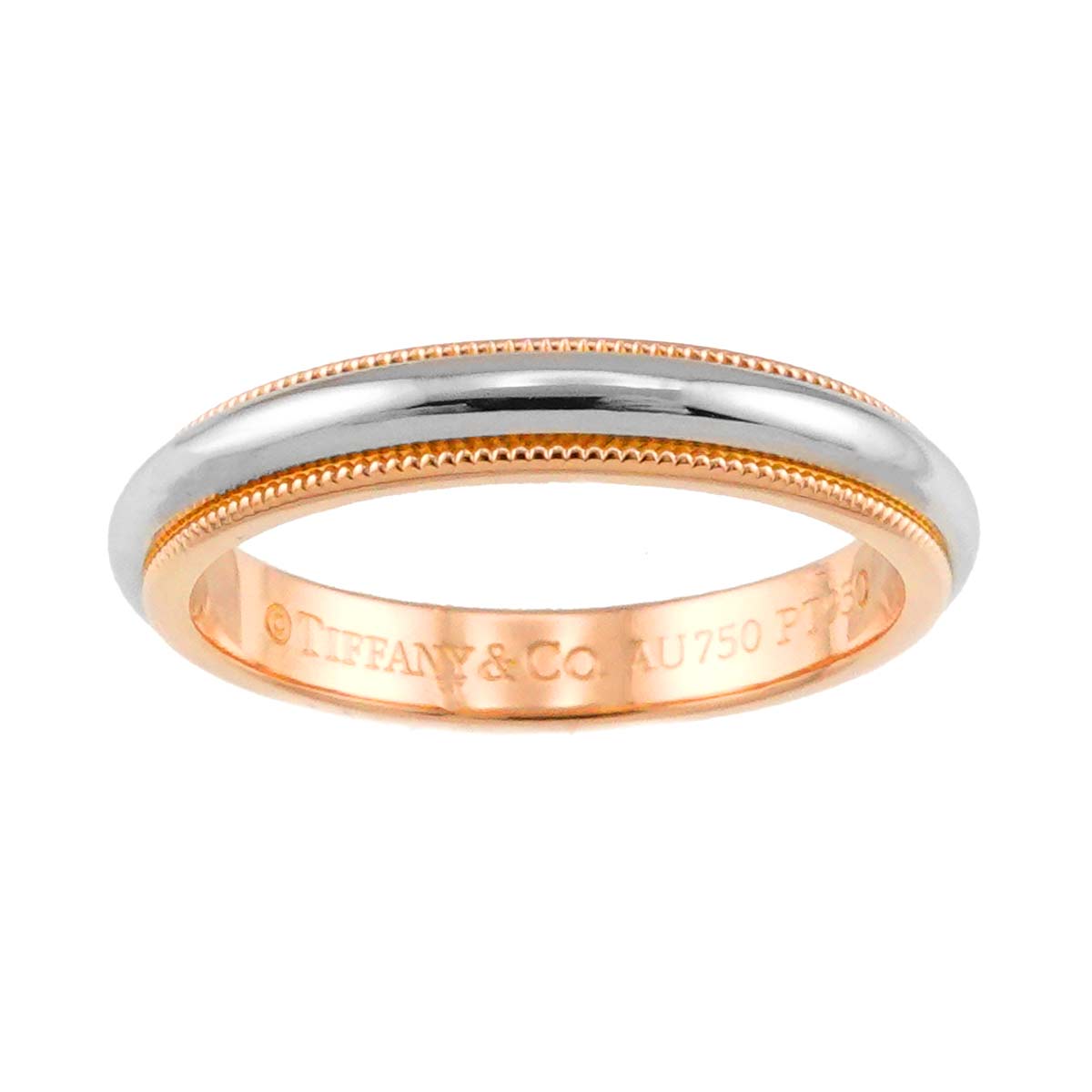 Milgrain Band Ring 18K PG 750 Platinum Size6.75-7.25(US)