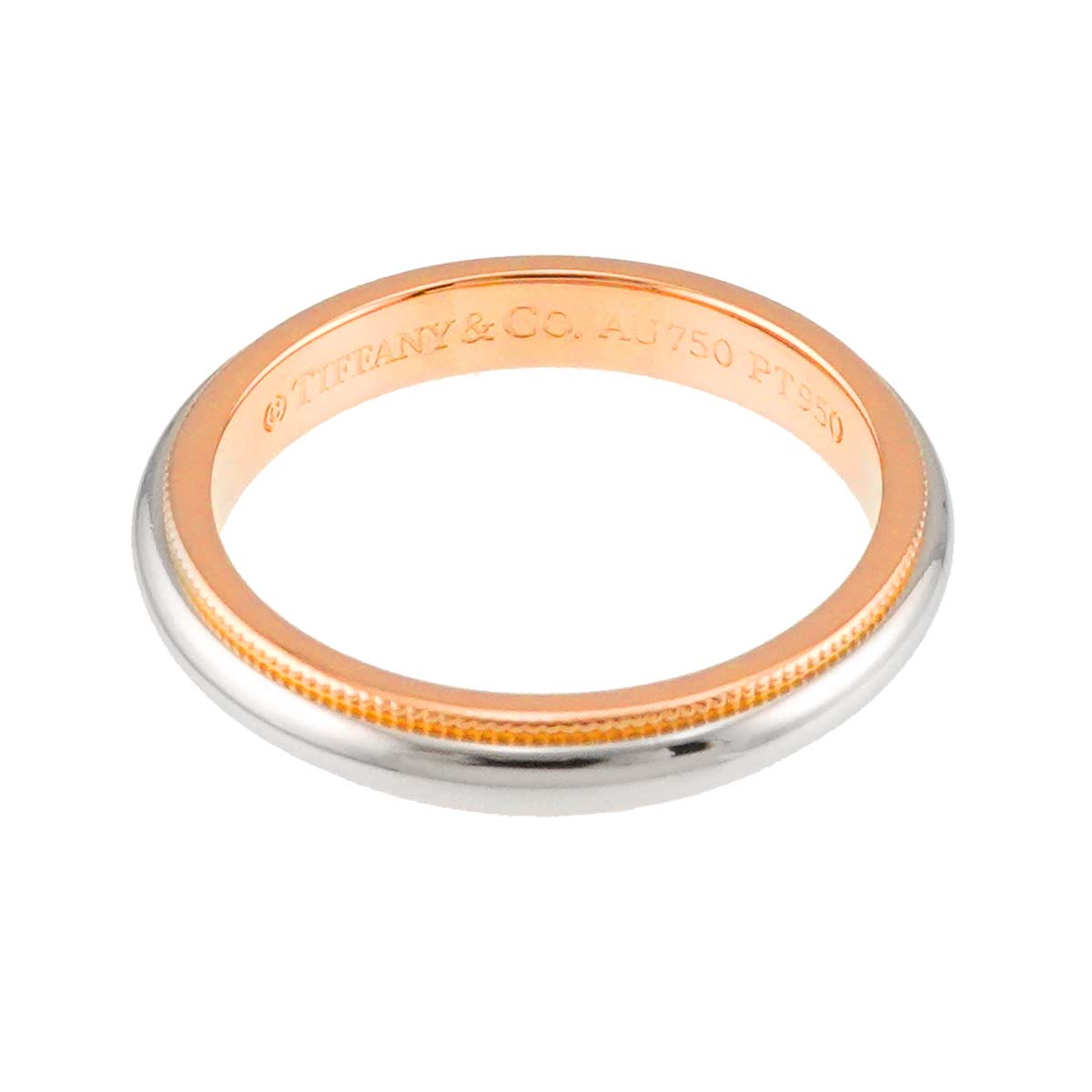 Milgrain Band Ring 18K PG 750 Platinum Size6.75-7.25(US)