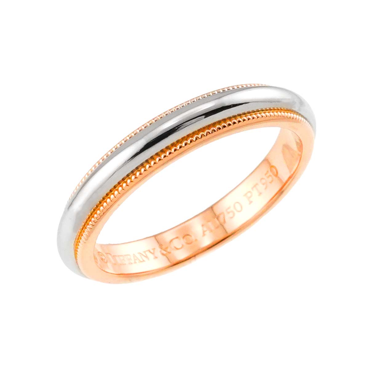 Milgrain Band Ring 18K PG 750 Platinum Size6.75-7.25(US)
