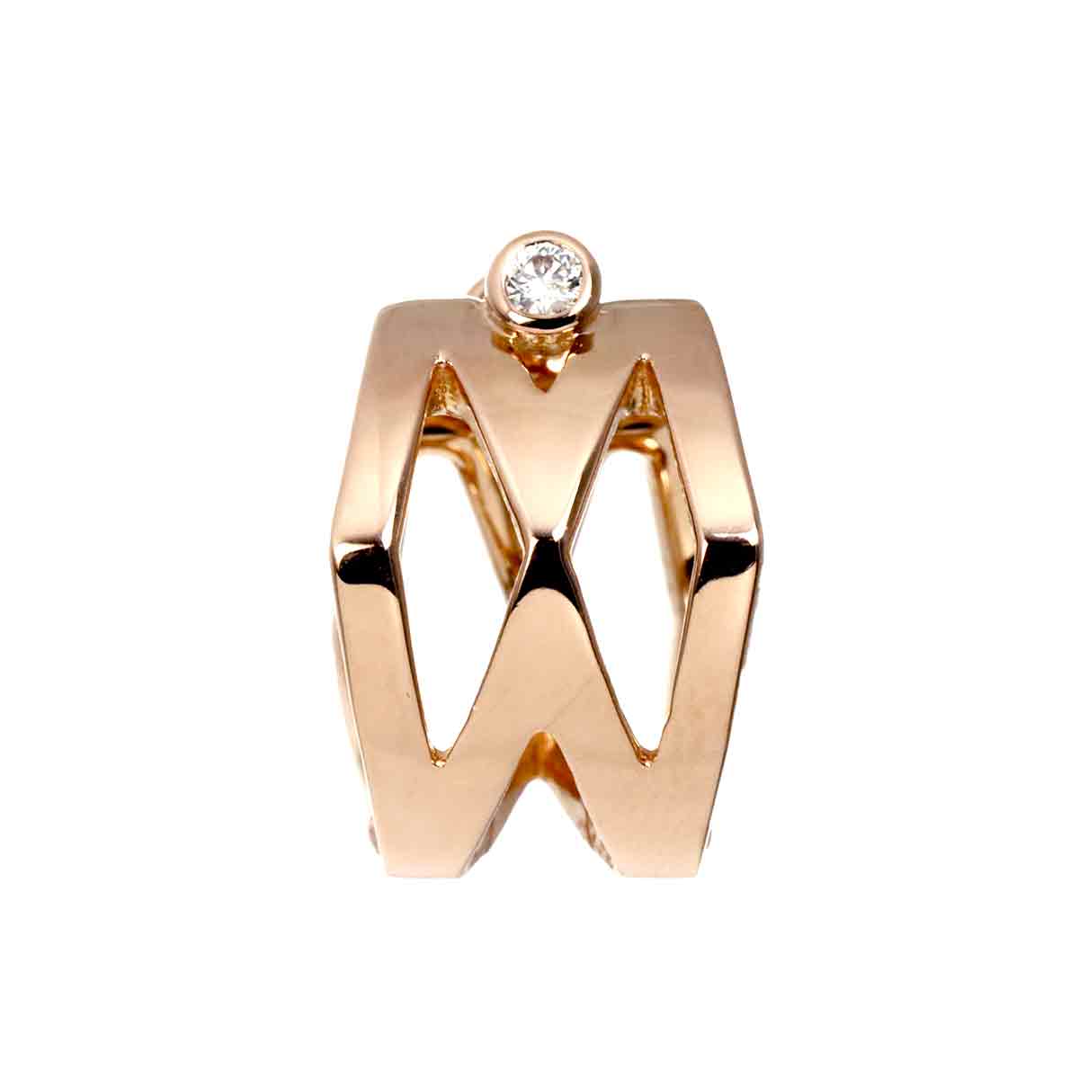 Diamond 0.02ct 18K PG 750 Earring Pierced One piece only