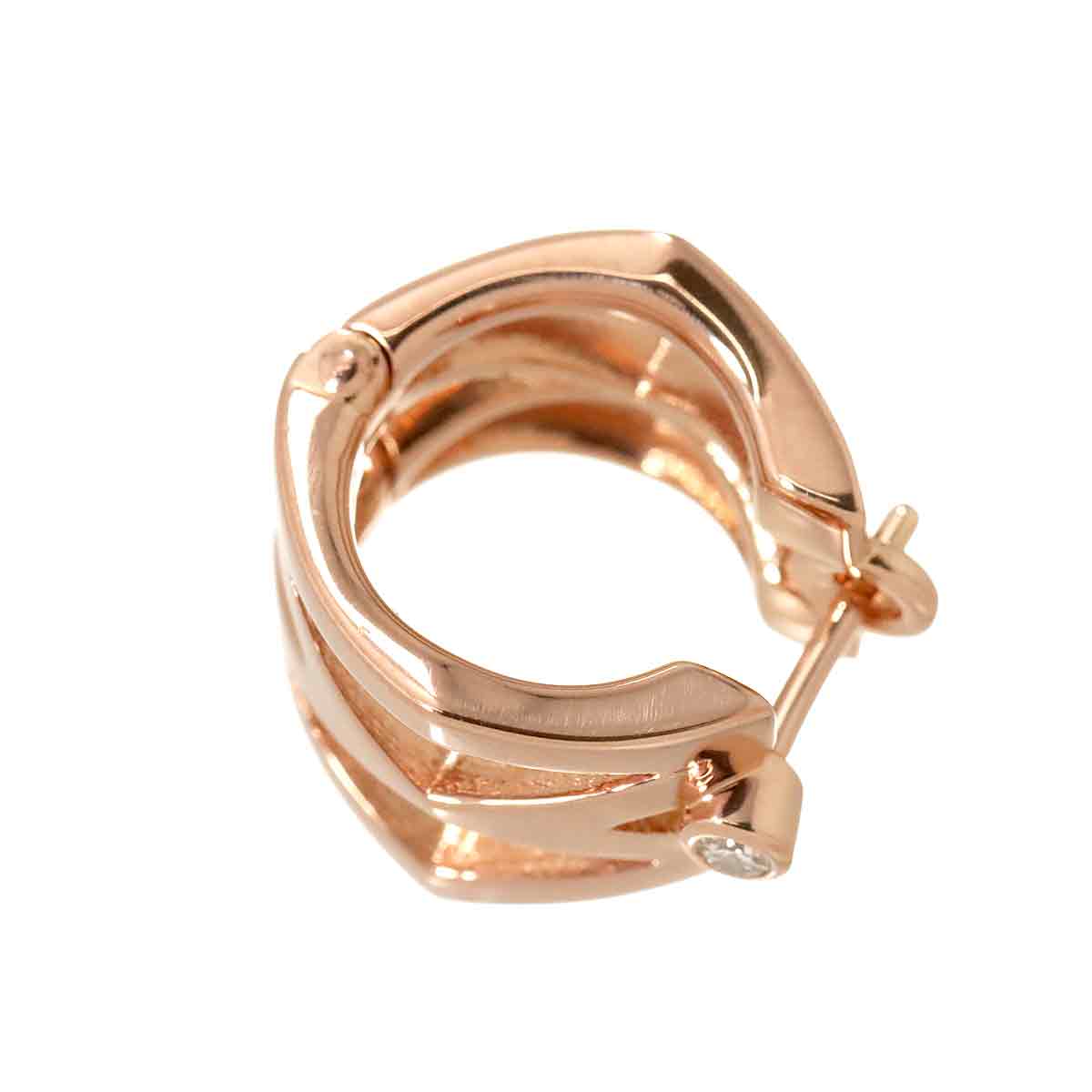 Diamond 0.02ct 18K PG 750 Earring Pierced One piece only