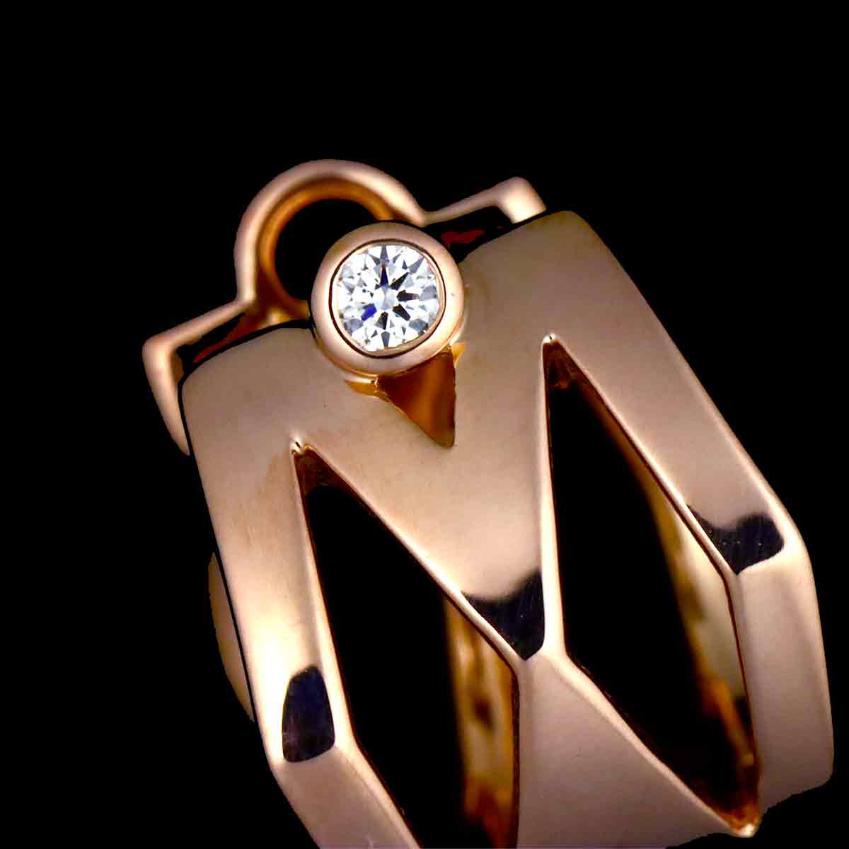 Diamond 0.02ct 18K PG 750 Earring Pierced One piece only