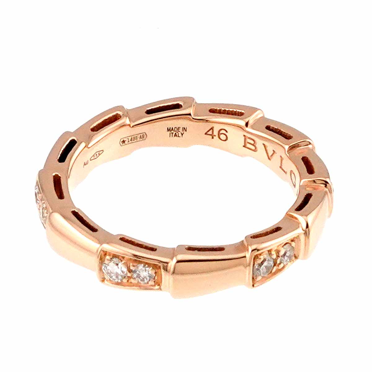 Serpenti Viper Diamond Ring 18K PG 750 size46 3.75(US)