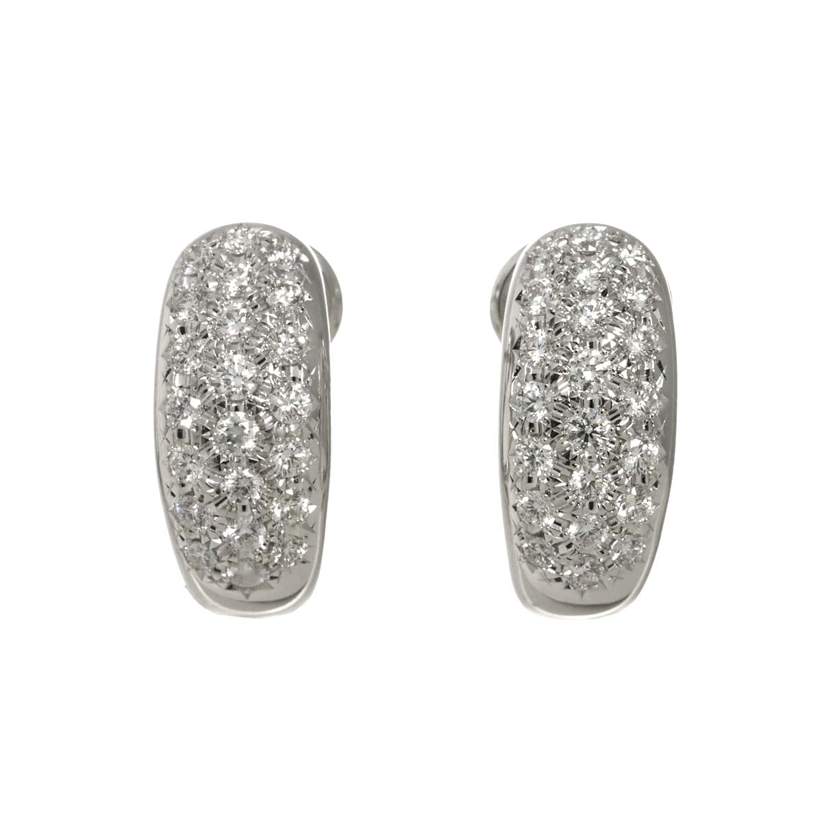 Diamond 0.35ct/0.35ct Earrings Pierced 18K WG 750