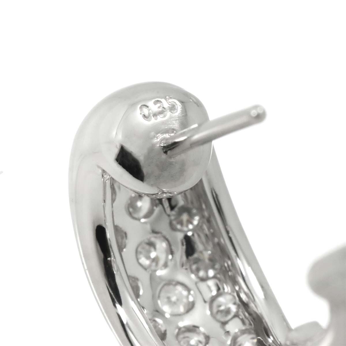 Diamond 0.35ct/0.35ct Earrings Pierced 18K WG 750