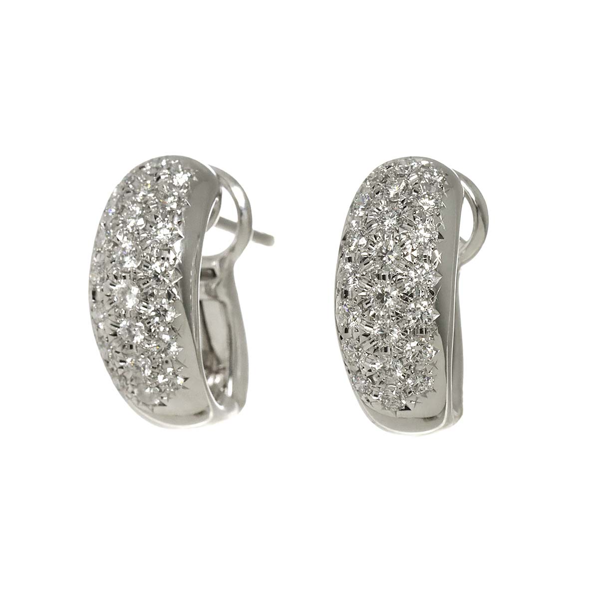 Diamond 0.35ct/0.35ct Earrings Pierced 18K WG 750