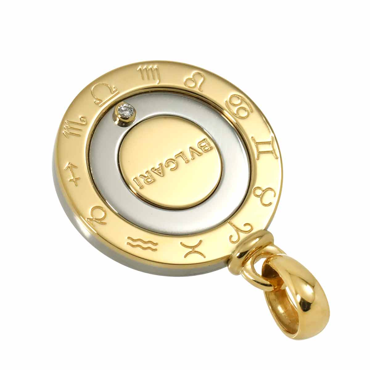 Constellation Diamond Pendant 18K Yelow Gold 750 SS STEEL