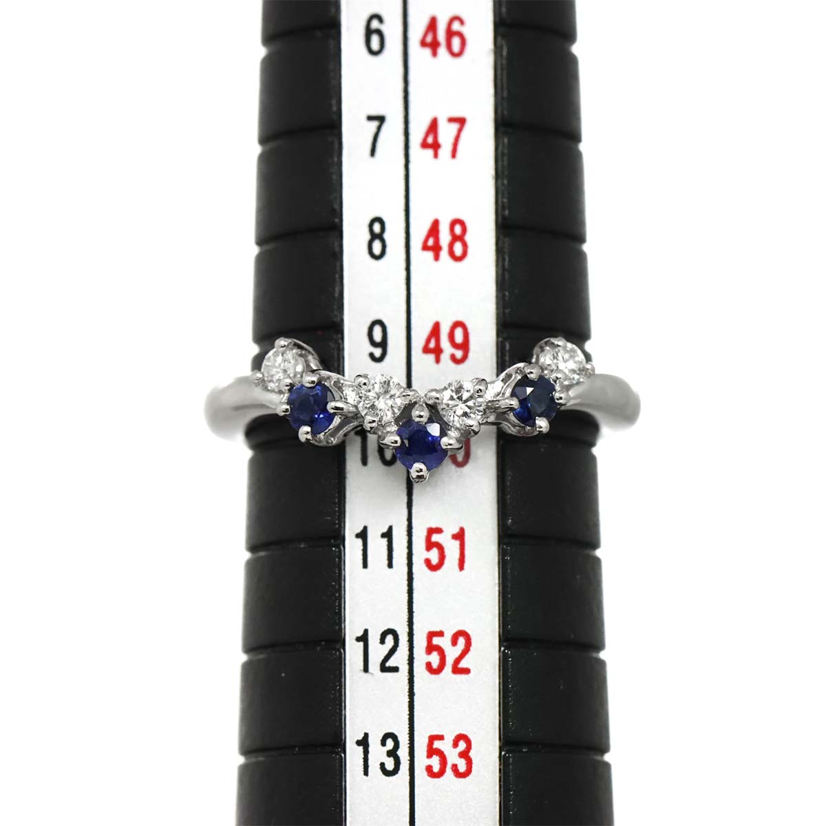 Sapphire 0.21ct Diamond 0.11ct Ring Pt Size5-5.25(US)