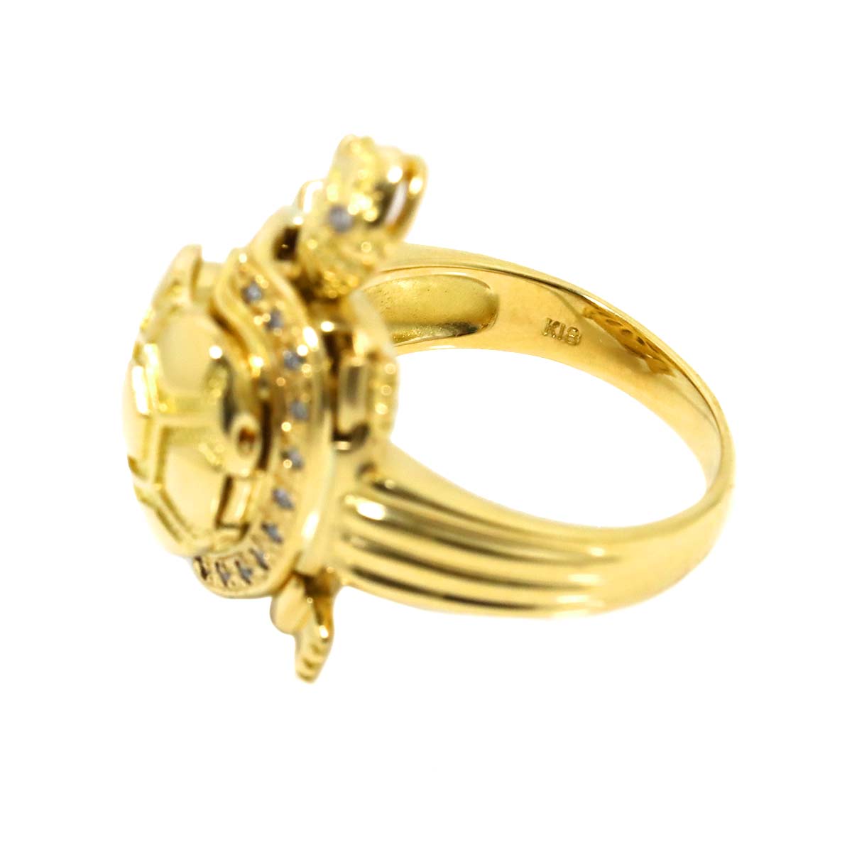 Diamond 0.15ct Ring 18K K18 YG Yellow Gold 750 size6-6.25(US)