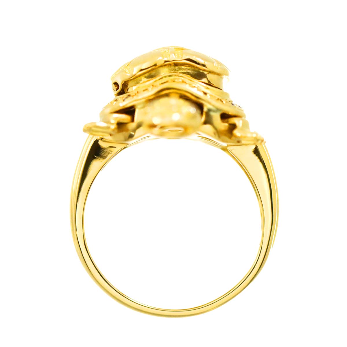Diamond 0.15ct Ring 18K K18 YG Yellow Gold 750 size6-6.25(US)