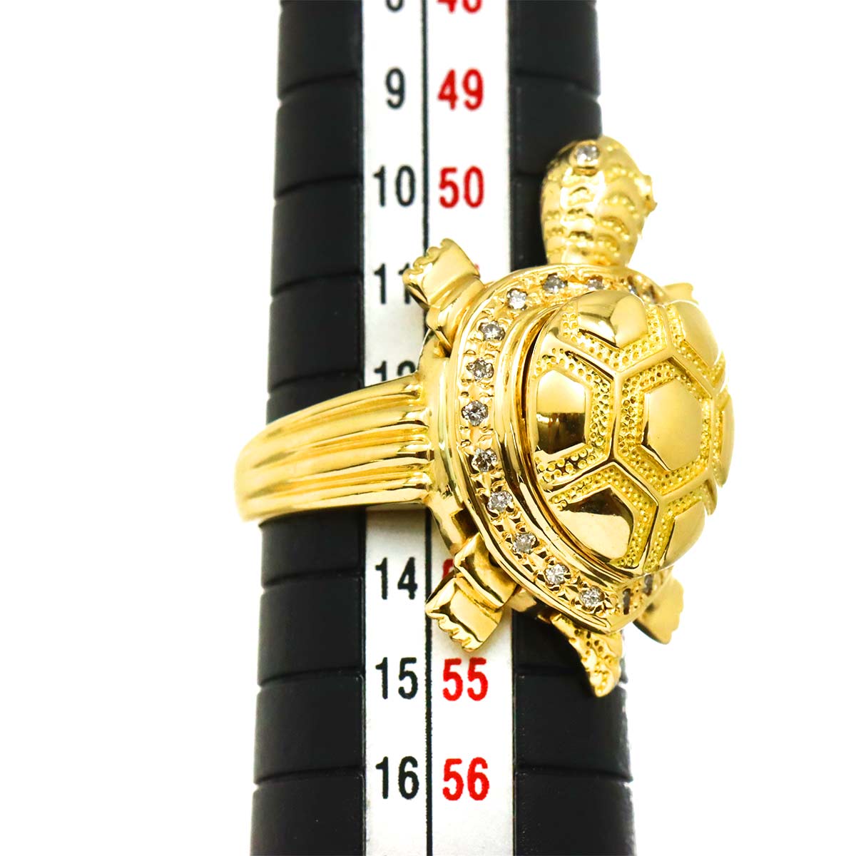 Diamond 0.15ct Ring 18K K18 YG Yellow Gold 750 size6-6.25(US)