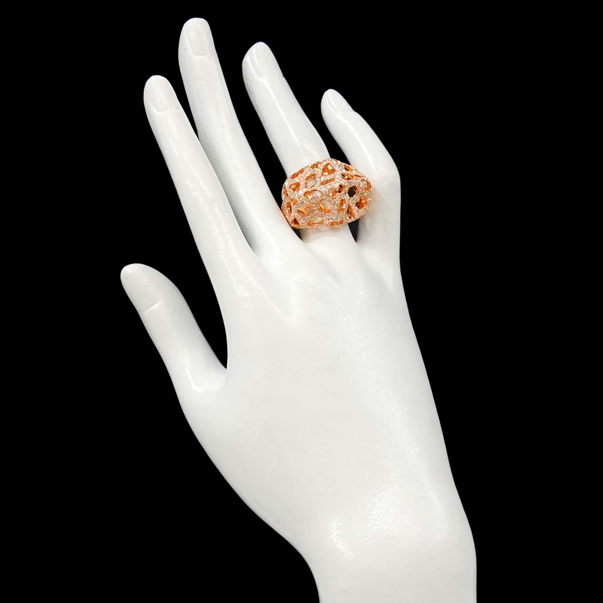 Diamond 2.74ct Ring 18K PG Pink Gold 750 Size6.75-7.25(US)
