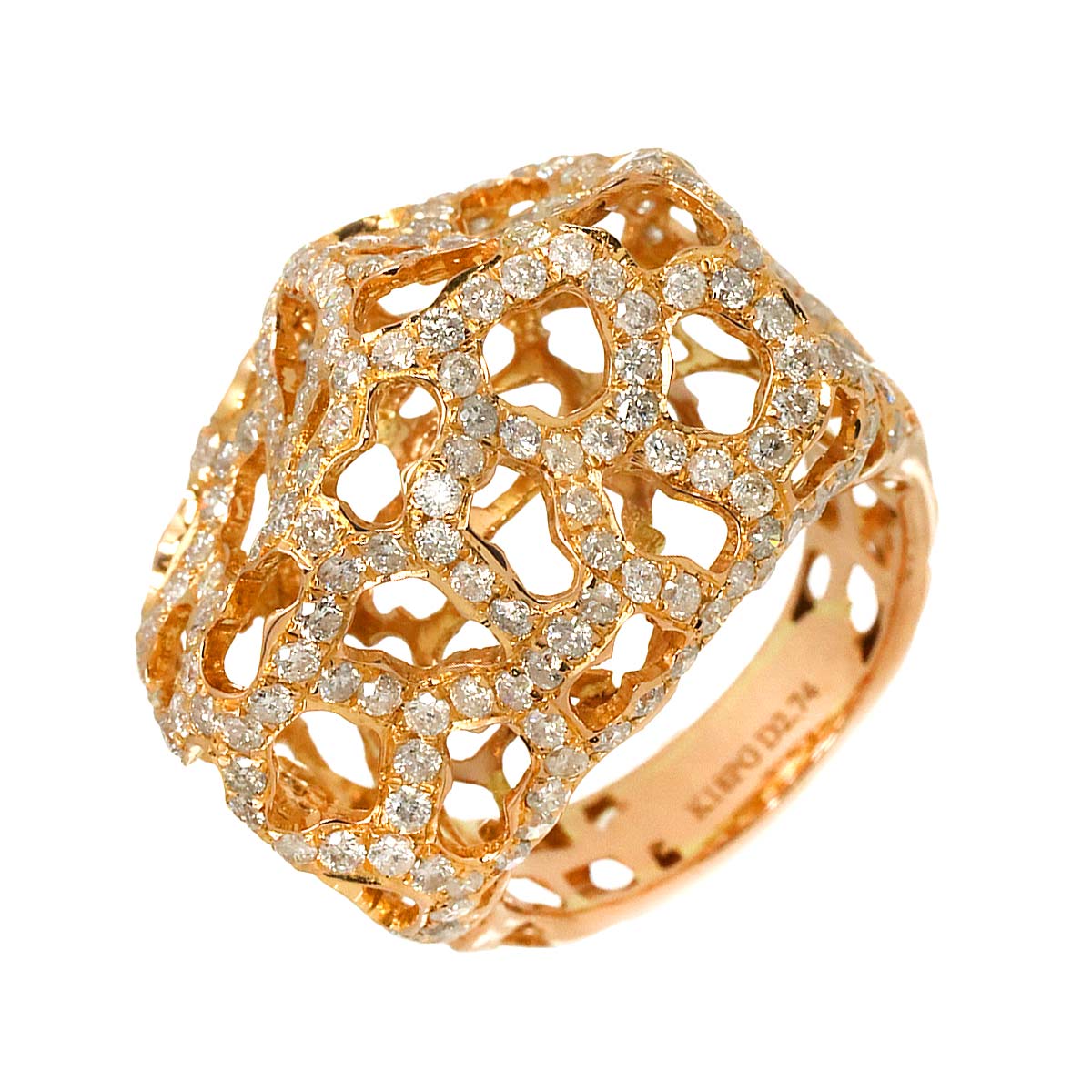 Diamond 2.74ct Ring 18K PG Pink Gold 750 Size6.75-7.25(US)