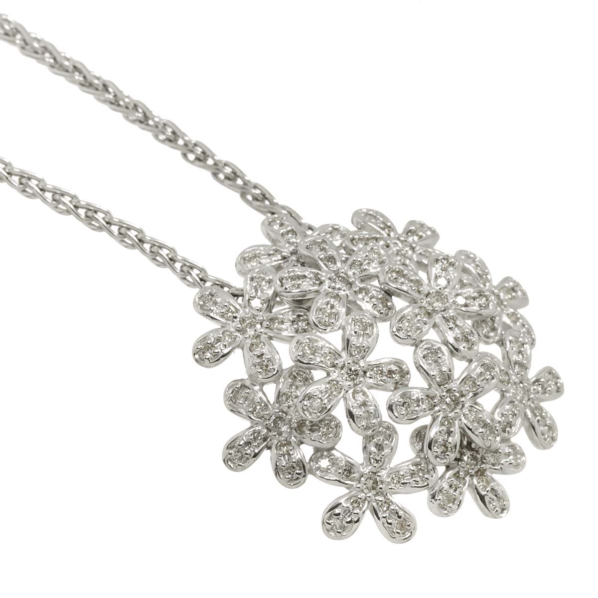 Diamond 1.56ct Necklace 18K WG White Gold 750