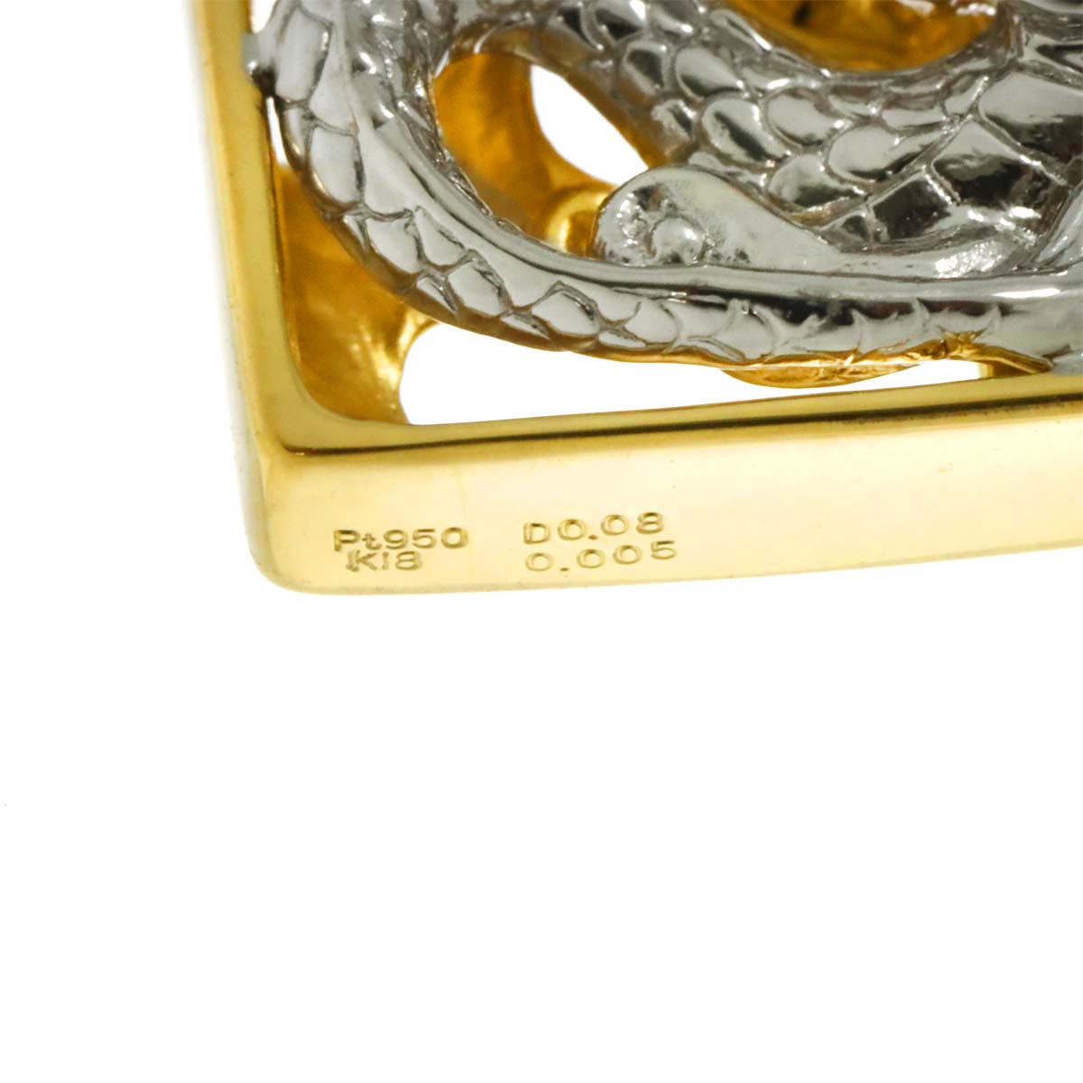 Diamond 0.08ct Ruby 0.005ct Necklace 18K YG Pt Yellow Gold 750 Platinum