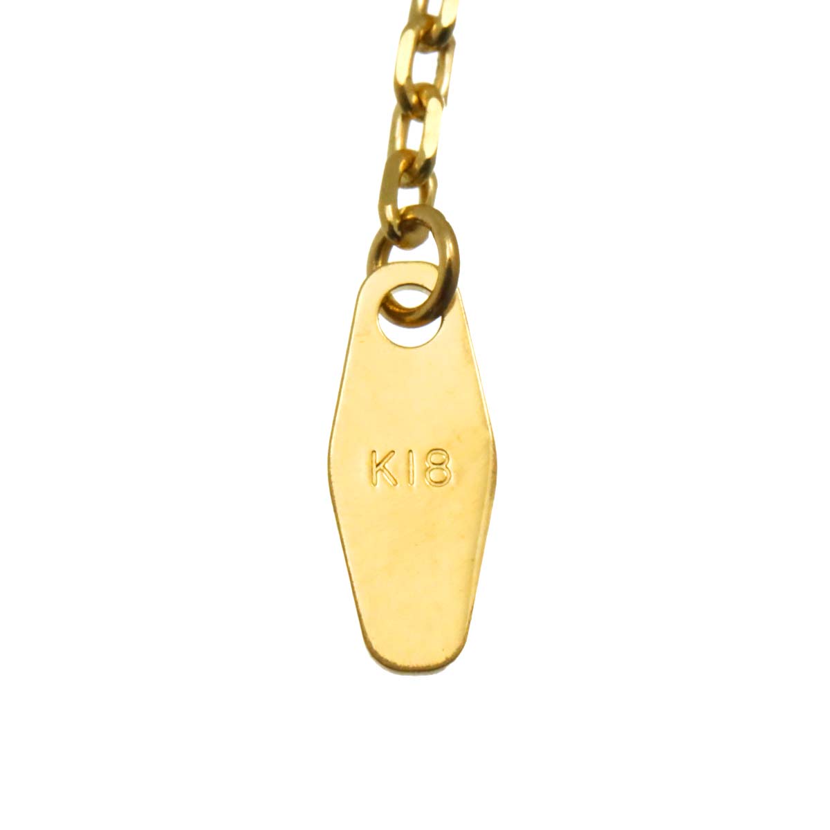 Diamond 0.08ct Ruby 0.005ct Necklace 18K YG Pt Yellow Gold 750 Platinum