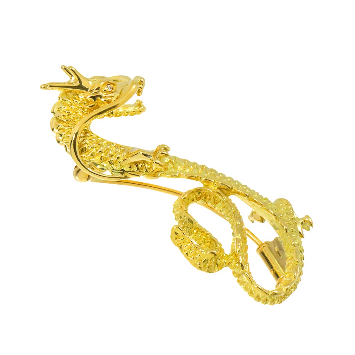 Diamond 0.006ct Brooch 18K YG Yellow Gold 750