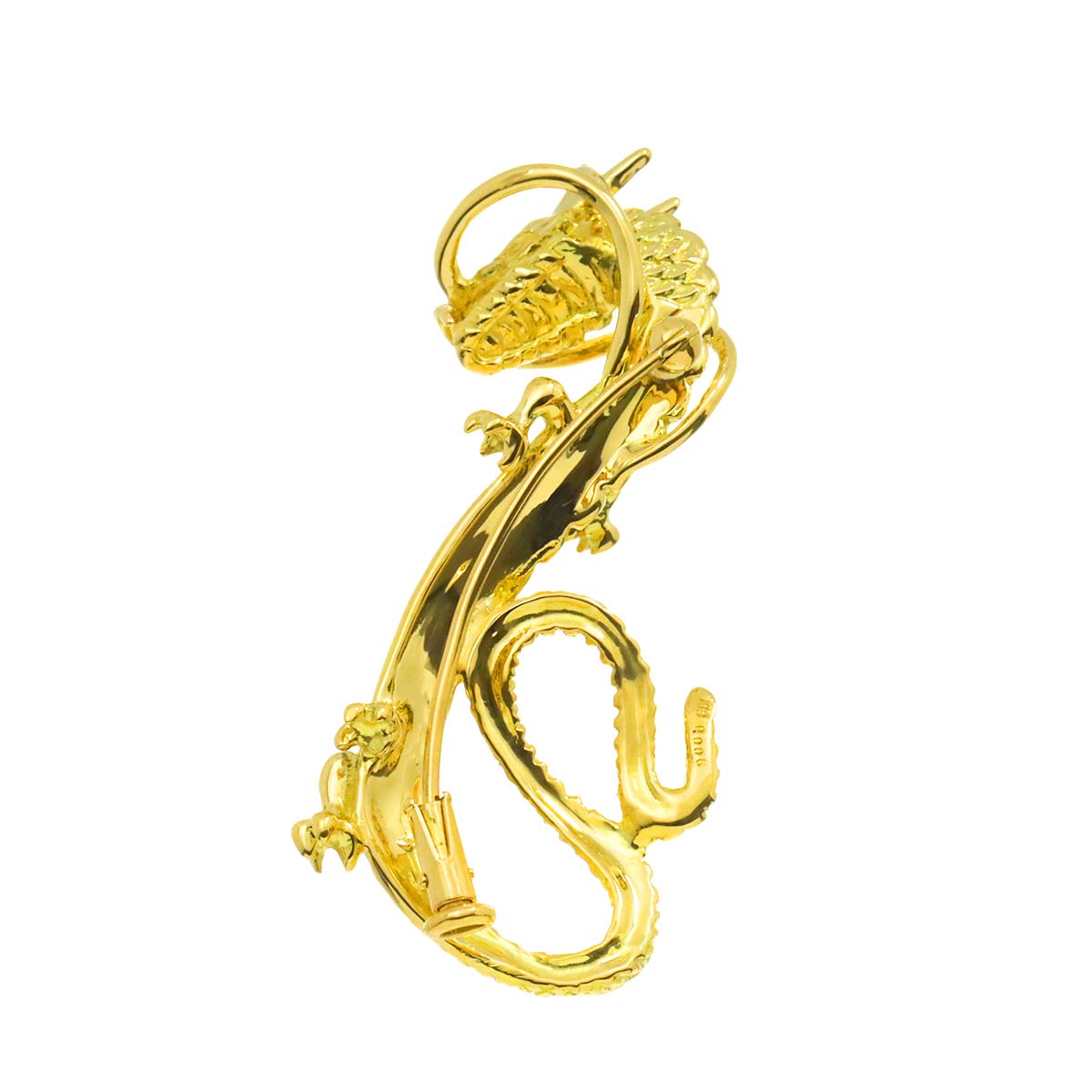 Diamond 0.006ct Brooch 18K YG Yellow Gold 750