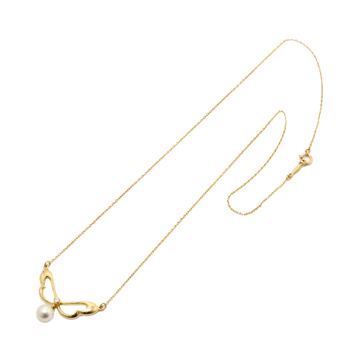 Akoya Pearl 6.0mm Diamond Necklace 18K Yellow Gold 750