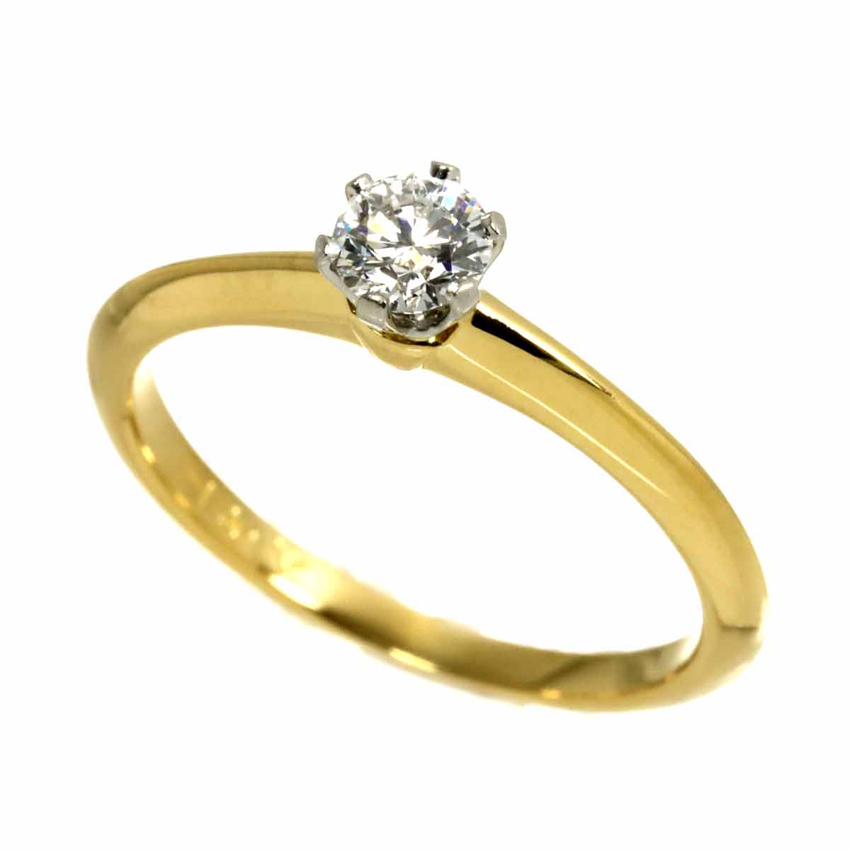 Diamond 0.25ct E/VVS2 Ring 18K YG Pt Size5.25(US)
