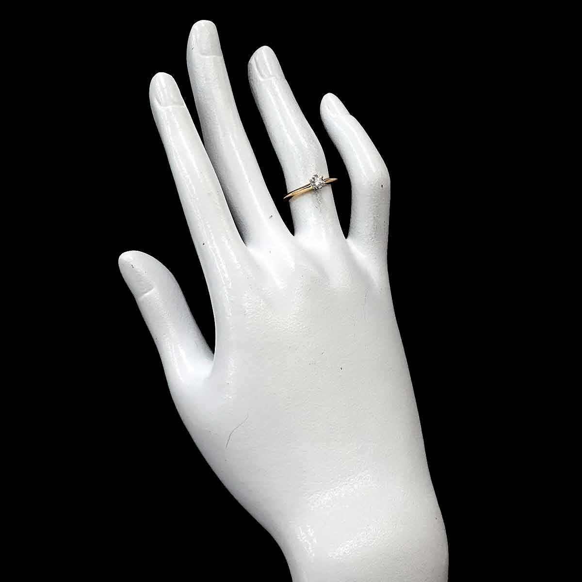 Diamond 0.25ct E/VVS2 Ring 18K YG Pt Size5.25(US)