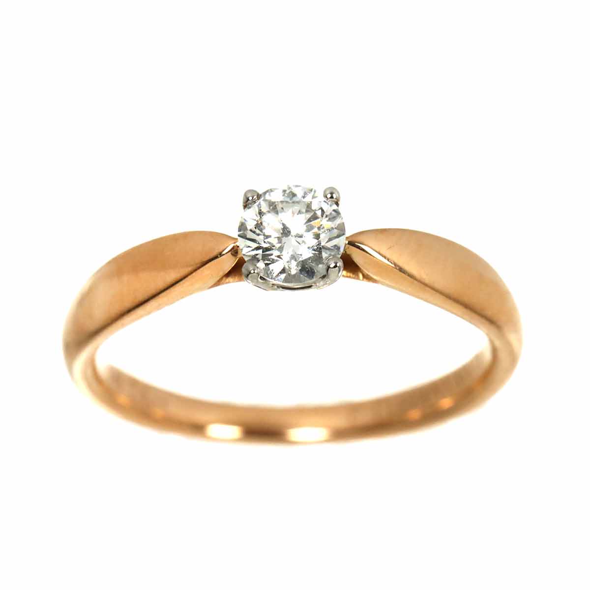 Harmony Diamond 0.24ct G/VS2/3EX Ring Pt 18K PG Size4(US)