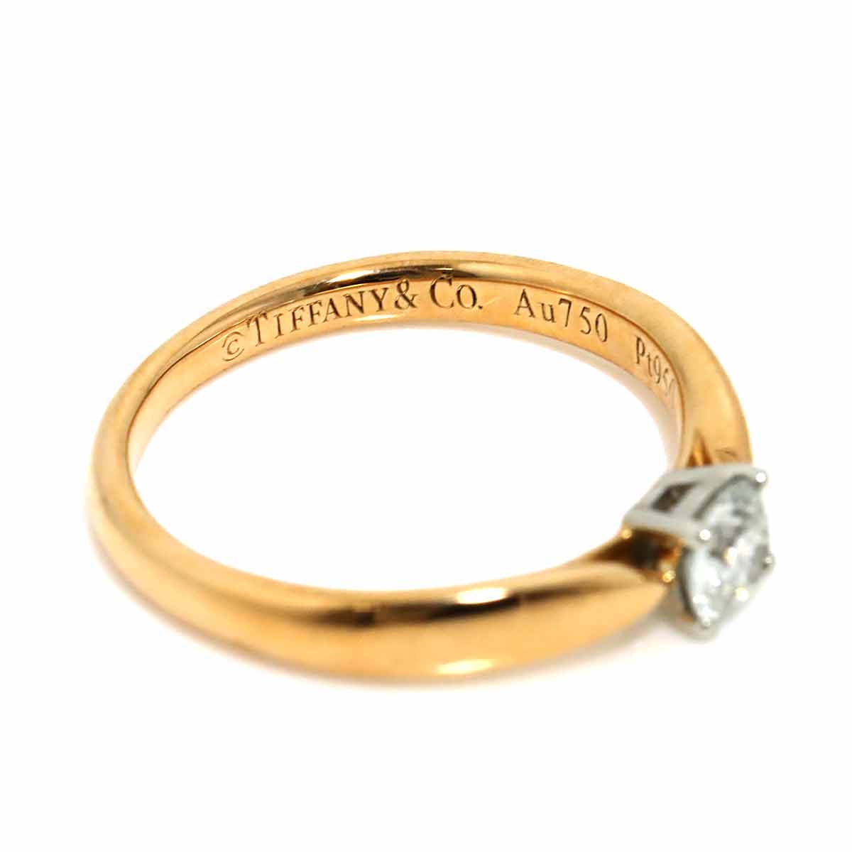 Harmony Diamond 0.24ct G/VS2/3EX Ring Pt 18K PG Size4(US)