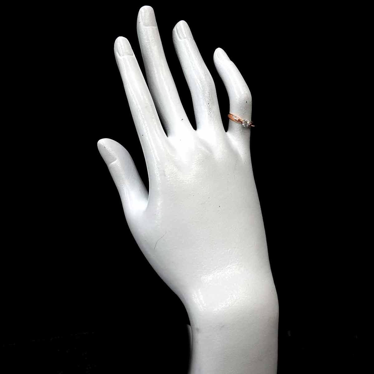 Harmony Diamond 0.24ct G/VS2/3EX Ring Pt 18K PG Size4(US)