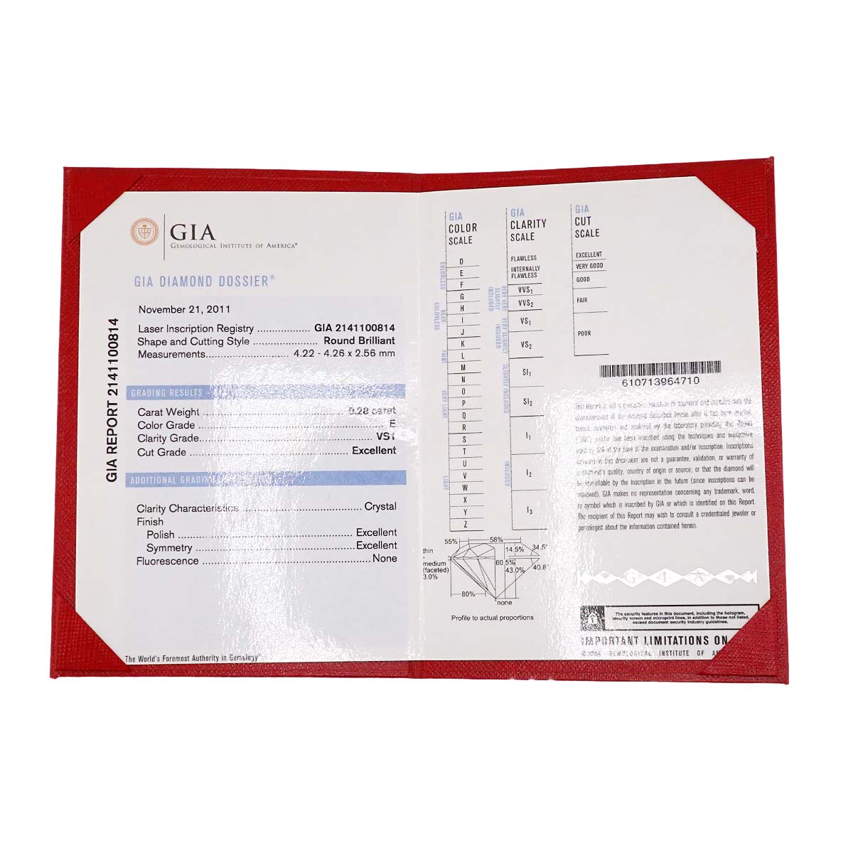 Diamond 0.28ct E/VS1/3EX Ring Platinum size52 6(US)