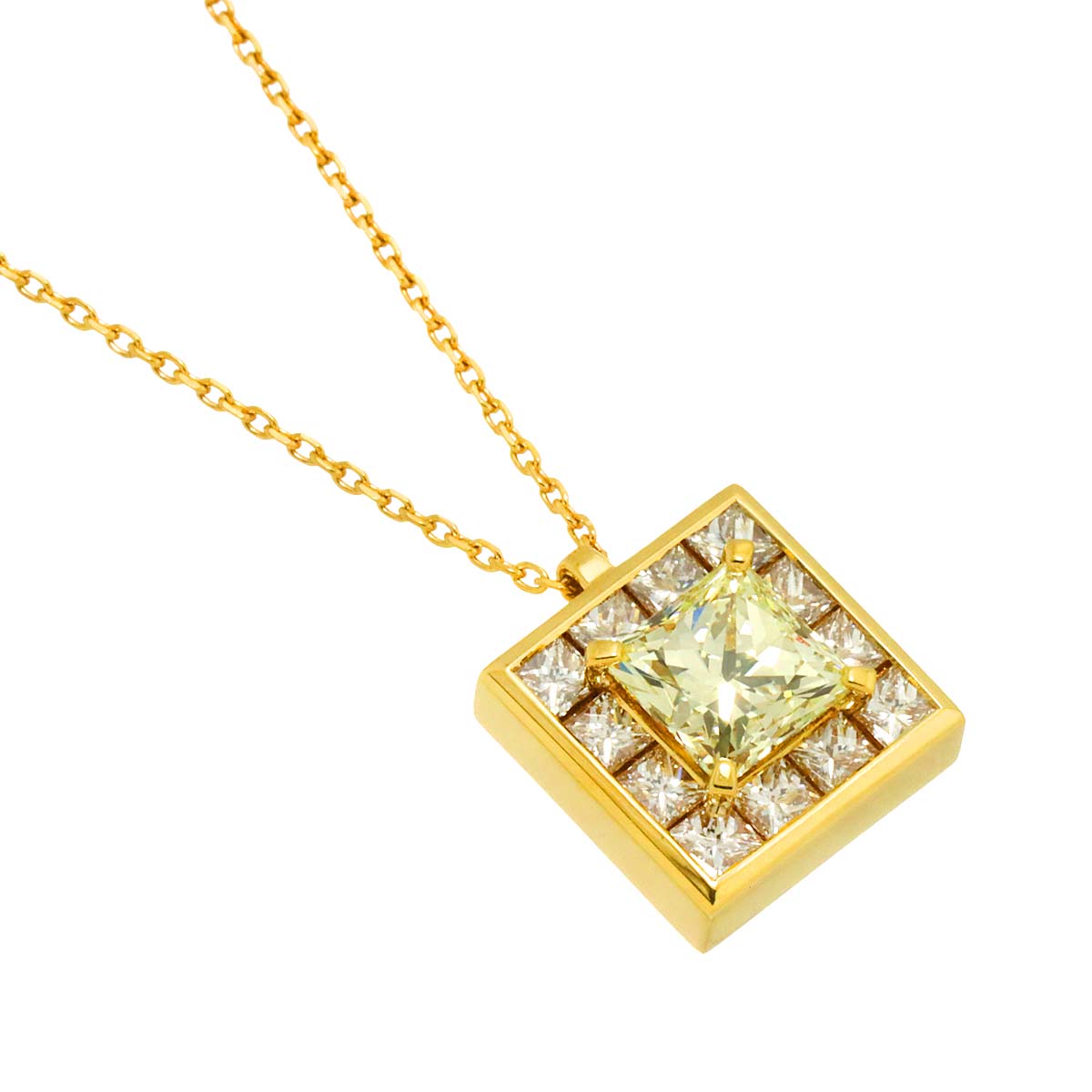 Diamond 1.25ct/0.81ct Necklace K18 YG 750