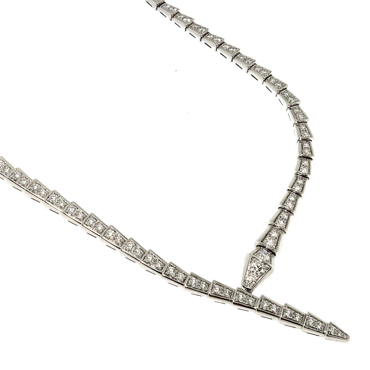 Serpenti Viper XL Diamond Necklace 18K White Gold 750 90303667