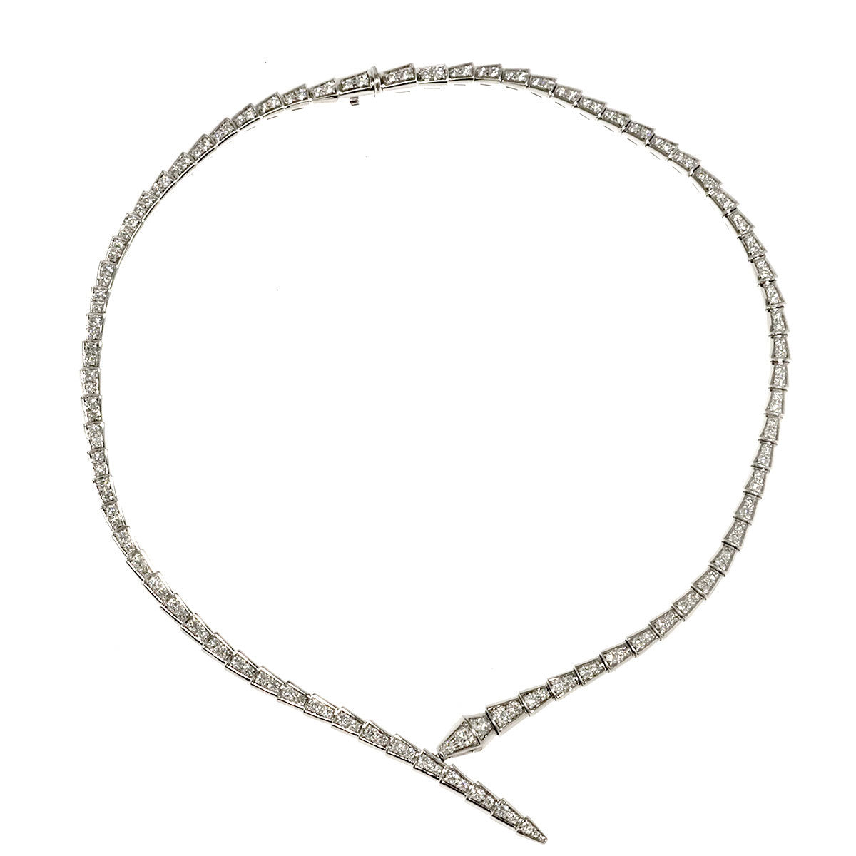 Serpenti Viper XL Diamond Necklace 18K White Gold 750 90303667