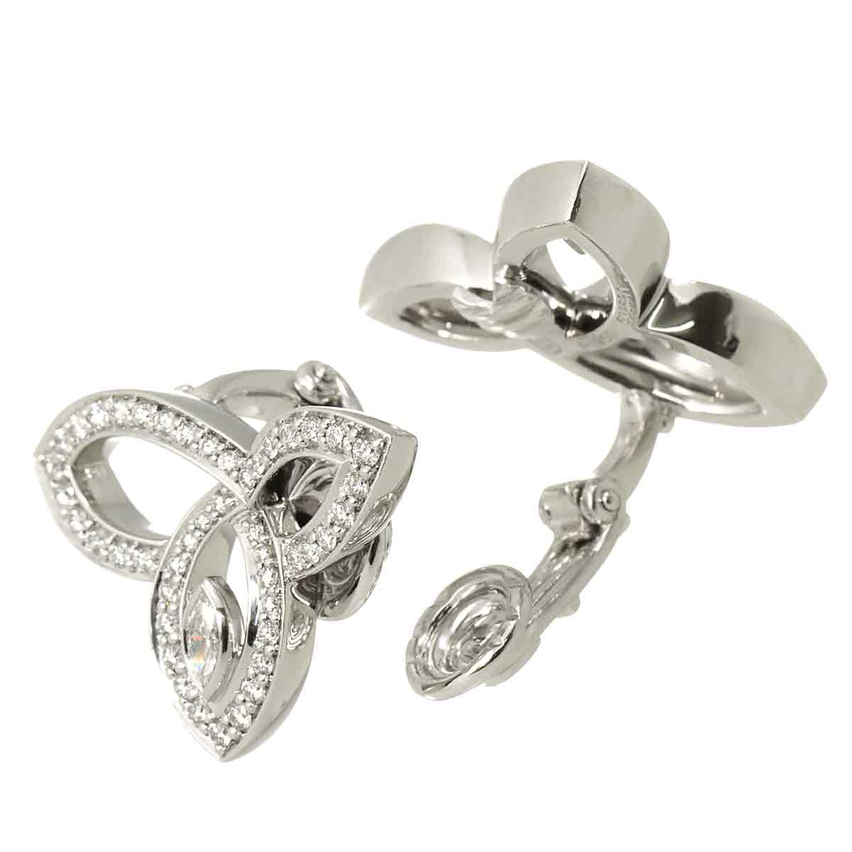 Lily cluster Diamond Earrings Clip on Platinum