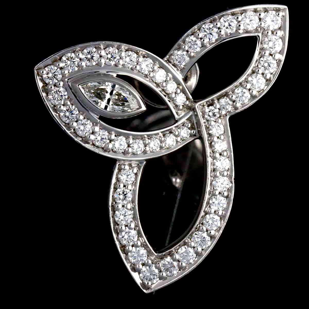 Lily cluster Diamond Earrings Clip on Platinum