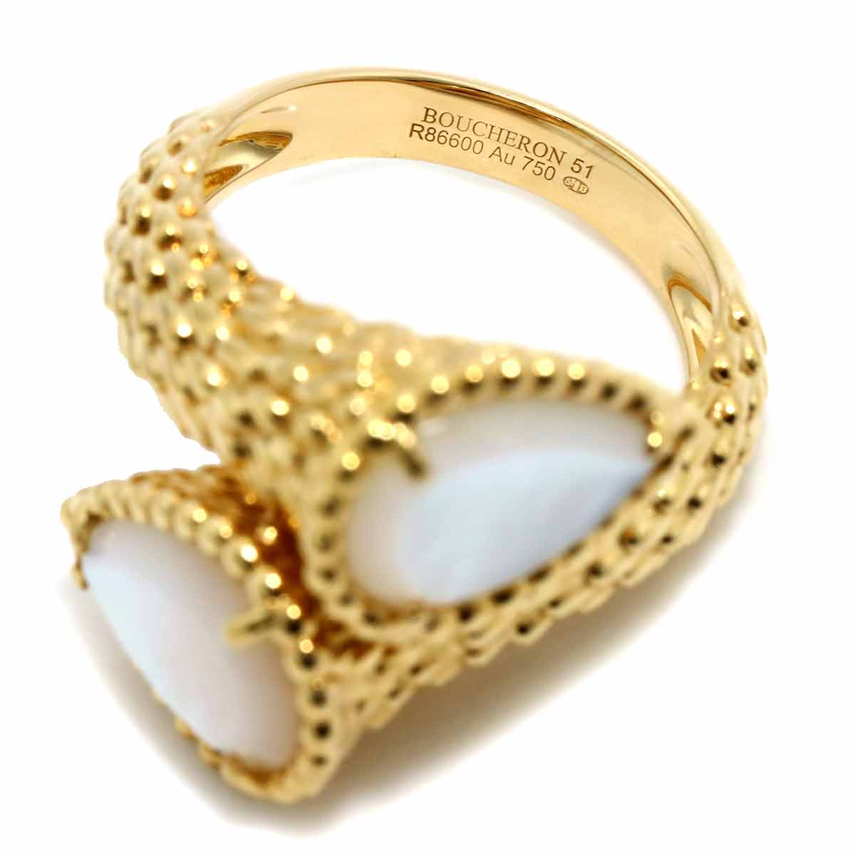 Serpent Boheme MotherofPearl MOP Ring 18K YG 51 5.5-5.75(US)