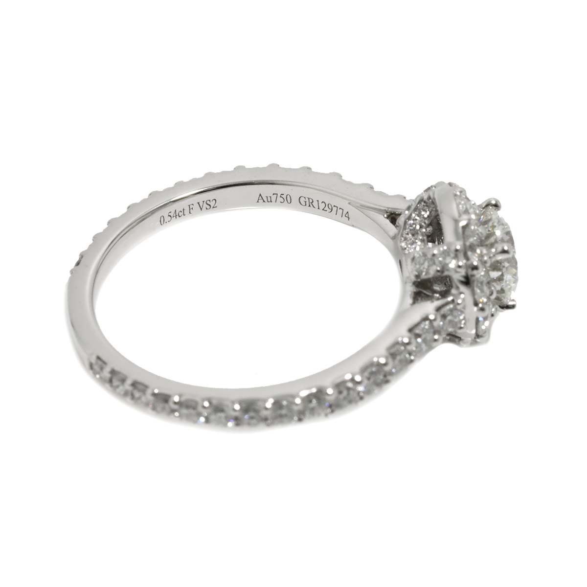 Icon Diamond 0.54ct F/VS2/3EX Ring 18K WG 750 5-5.25(US)