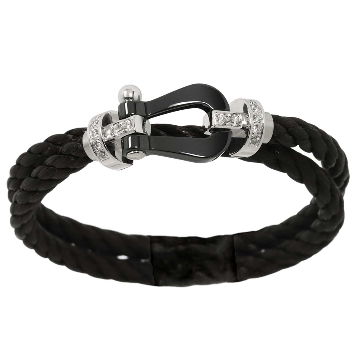 Force 10 LM Diamond Bracelet Ceramic 18K WG 750 Steel size15