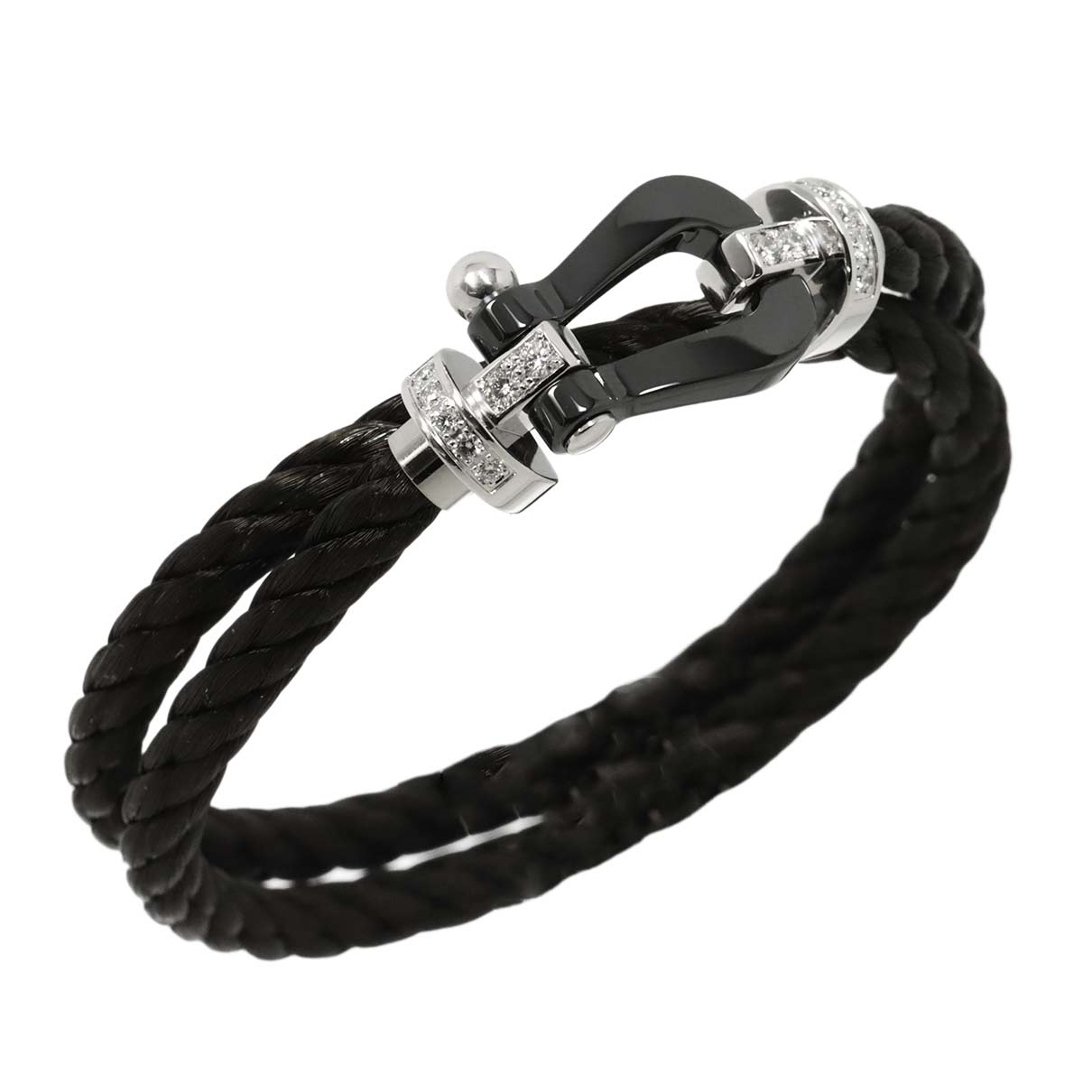 Force 10 LM Diamond Bracelet Ceramic 18K WG 750 Steel size15