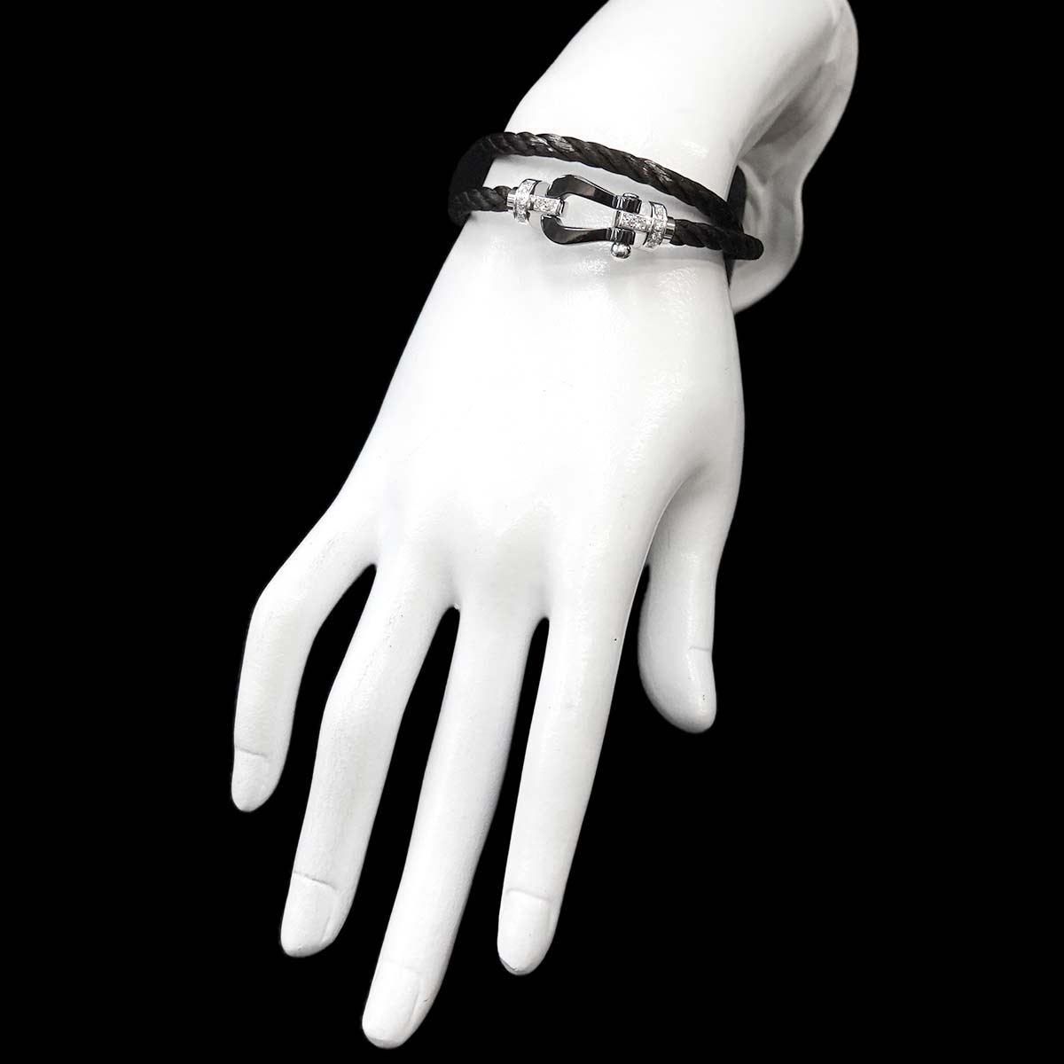 Force 10 LM Diamond Bracelet Ceramic 18K WG 750 Steel size15