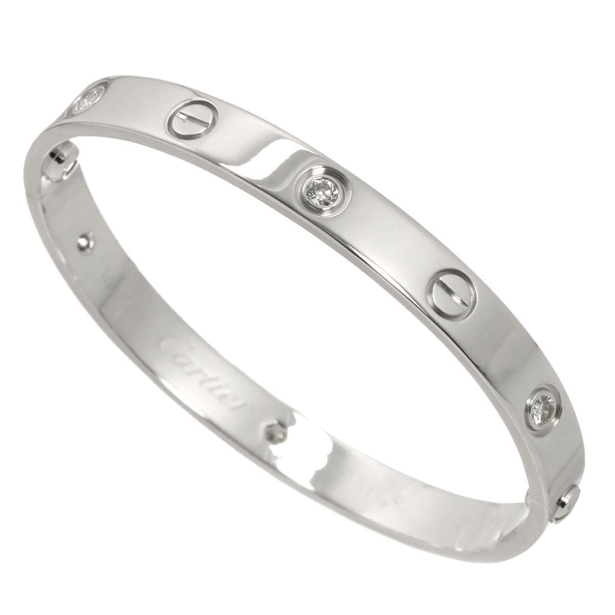 Love Bracelet Diamond 6P Bangle 18K WG 750 Size16