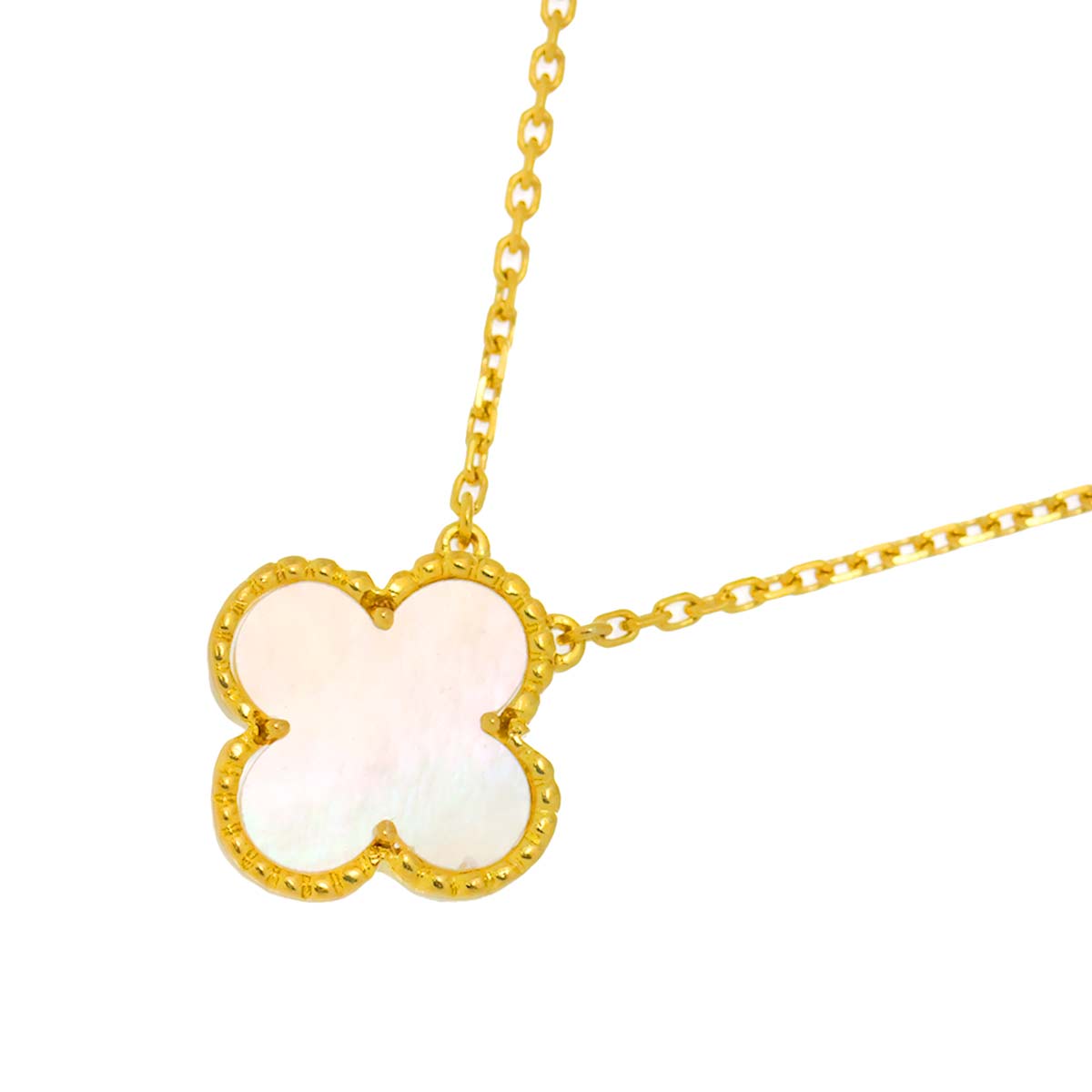 Vintage Alhambra MotherofPearl MOP Necklace 18K YG 750