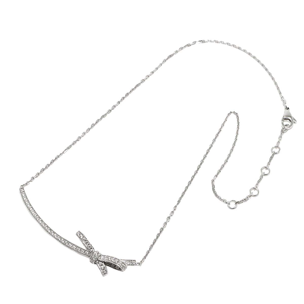 Ruban Diamond Necklace 18K White Gold 750