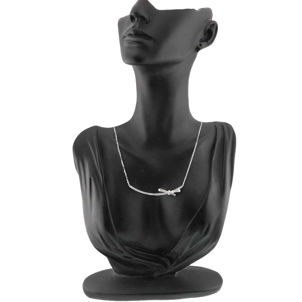 Ruban Diamond Necklace 18K White Gold 750