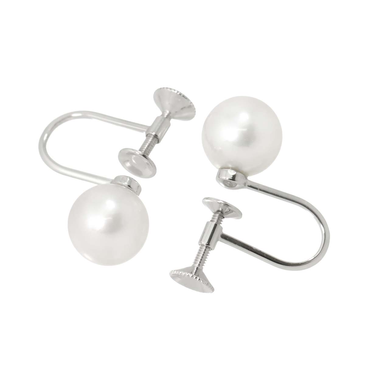 Akoya Pearl 7.5mm Earrings 18K WG 750