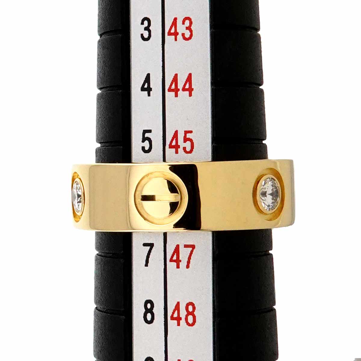 Love Ring Half Diamond 3P 18K YG 750 size46 3.75(US)