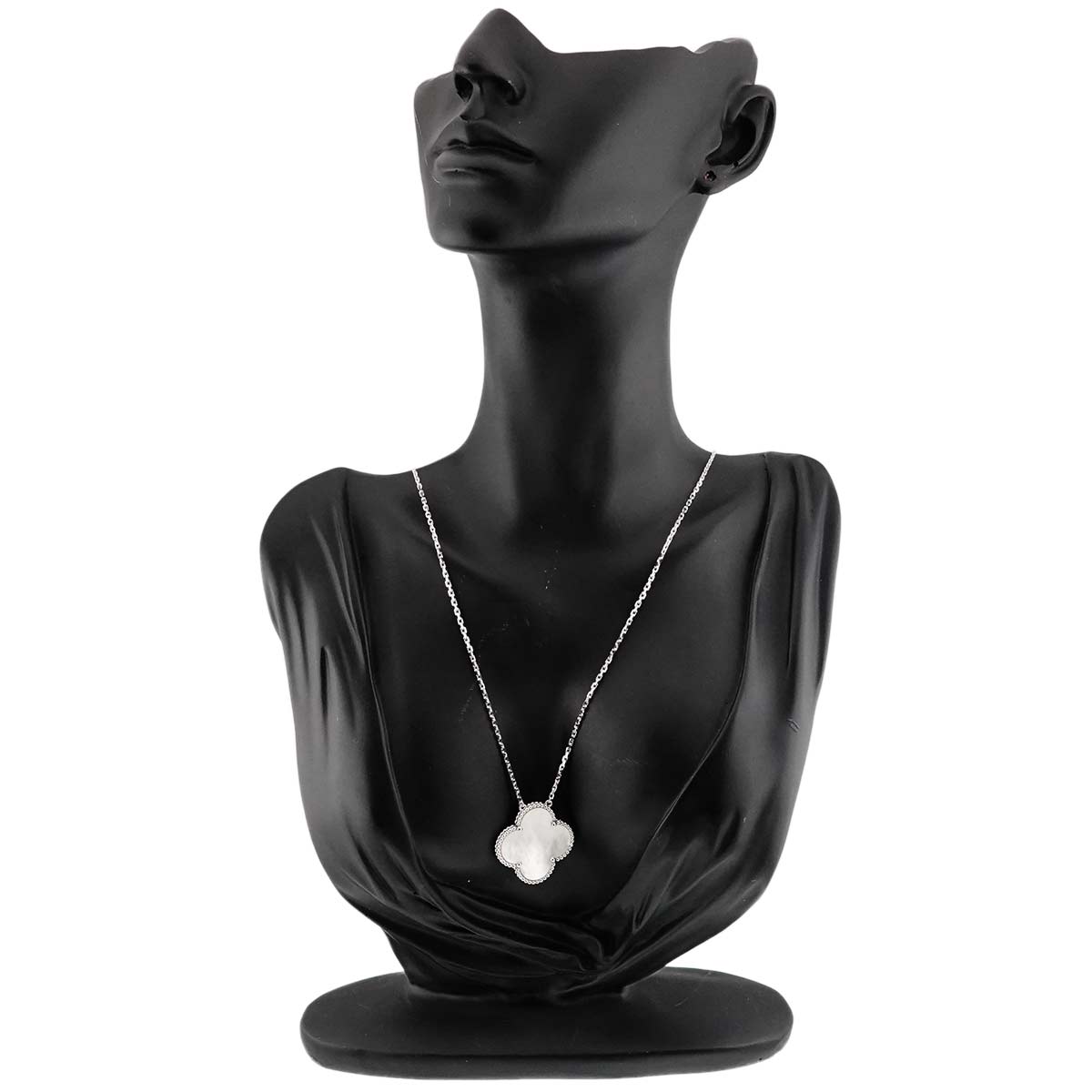 Magic Alhambra Mother of Pearl MOP Necklace 18K WG