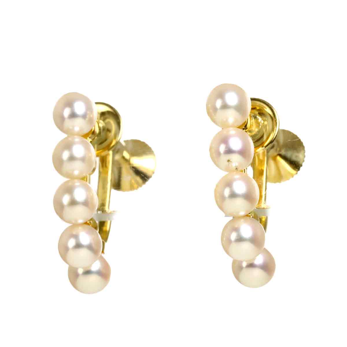 Baby Pearl 3.7mm Earrings 18K Yellow Gold 750